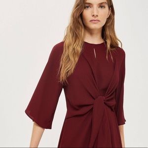 Rare Oxblood Front Knot Topshop Minidress